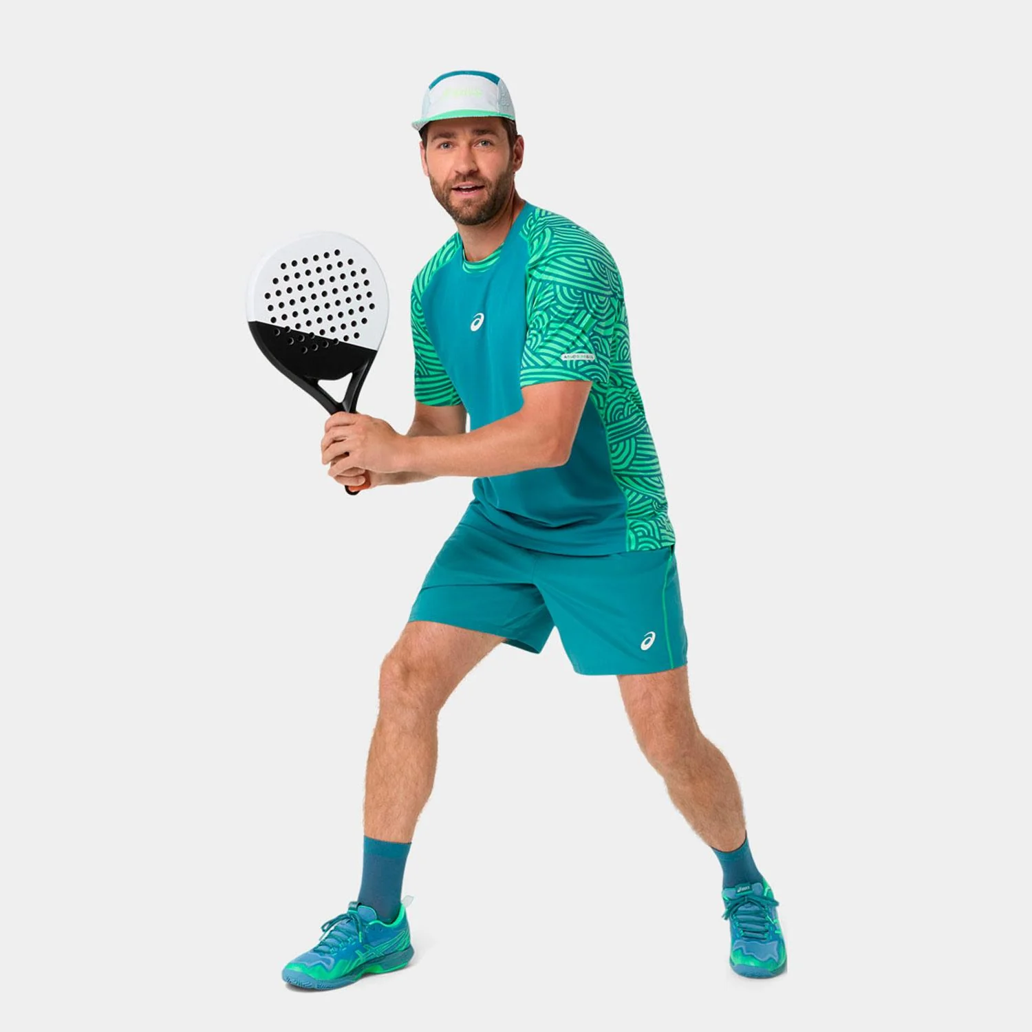 Camiseta Asics Padel Court All Over Print Ss Top Hombre - Image 4