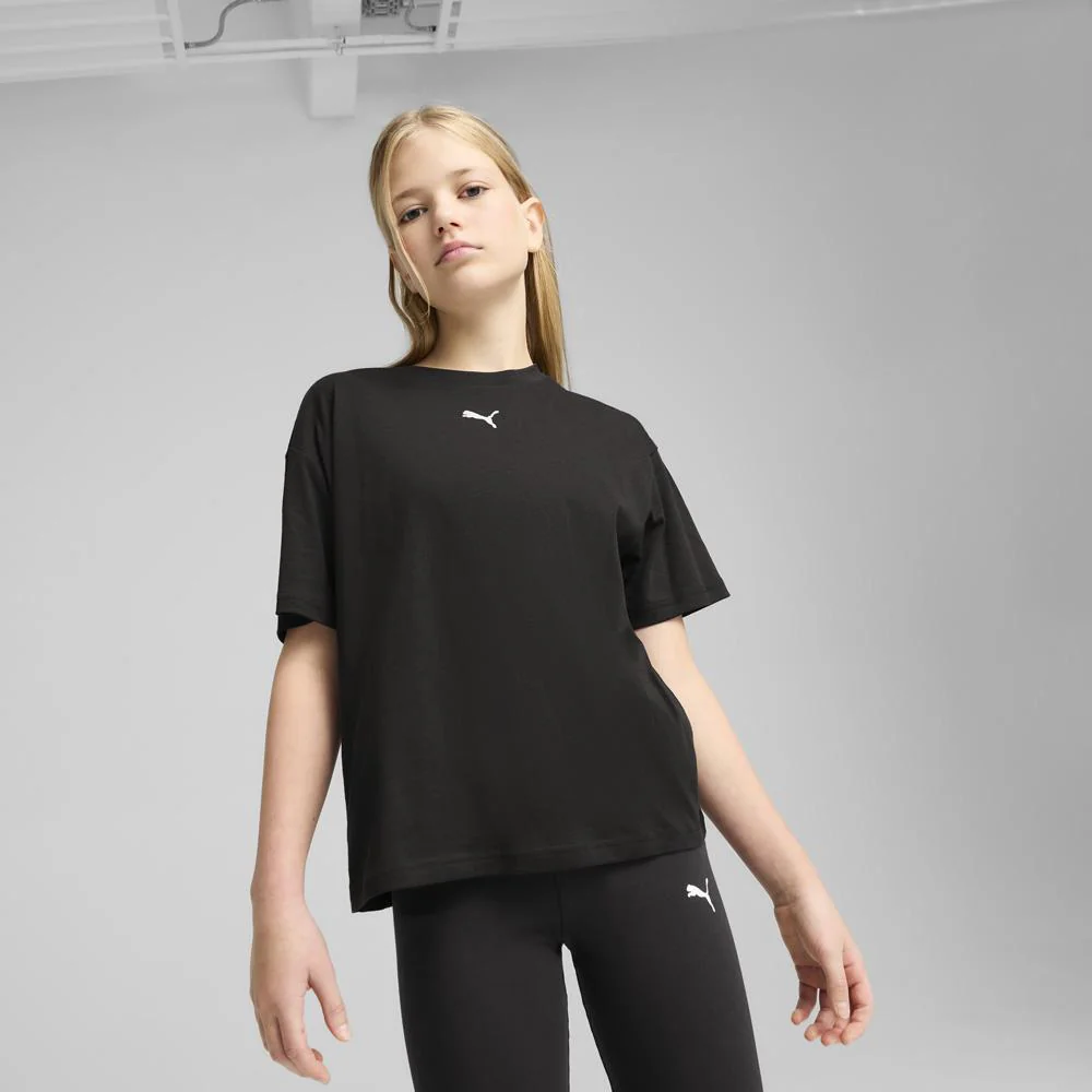 Puma Camiseta De Corte Rectangular Essentials Juvenil - Image 3